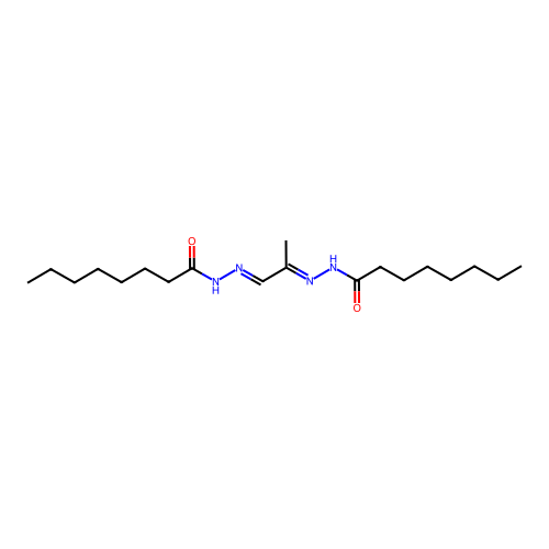 N',N''-(1E,2E)-propane-1,2-diylidenedioctanehydrazide structure