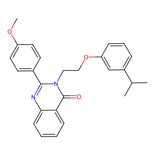 2-(4-methoxyphenyl)-3-{2-[3-(propan-2-yl)phenoxy]ethyl}quinazolin-4(3H)-one structure