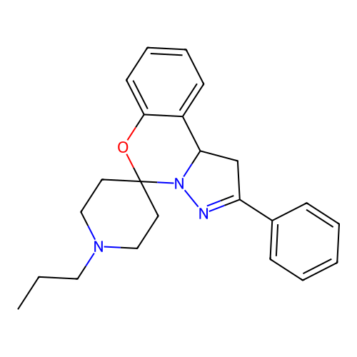 2-PHENYL-1'-PROPYL-1,10B-DIHYDROSPIRO[BENZO[E]PYRAZOLO[1,5-C][1,3]OXAZINE-5,4'-PIPERIDINE] structure