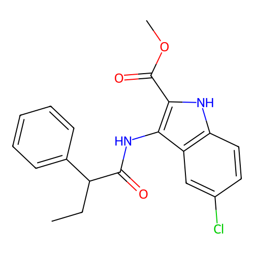 methyl 5-chloro-3-[(2-phenylbutanoyl)amino]-1H-indole-2-carboxylate structure