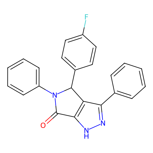 4-(4-fluorophenyl)-3,5-diphenyl-4,5-dihydropyrrolo[3,4-c]pyrazol-6(1H)-one structure