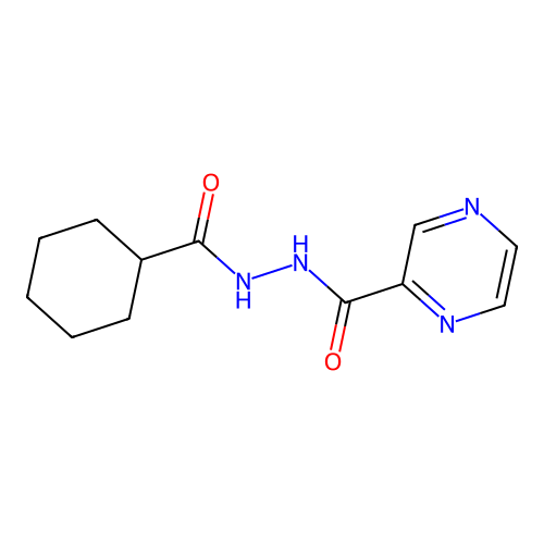 N'-(cyclohexanecarbonyl)pyrazine-2-carbohydrazide structure