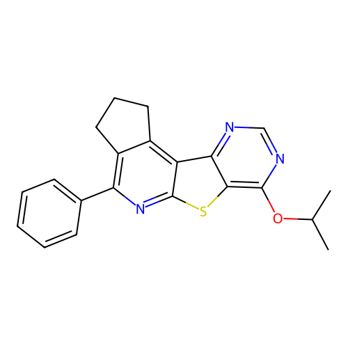 4-phenyl-7-(propan-2-yloxy)-2,3-dihydro-1H-cyclopenta[4',5']pyrido[3',2':4,5]thieno[3,2-d]pyrimidine structure