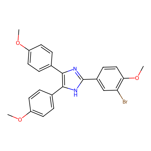 2-(3-bromo-4-methoxyphenyl)-4,5-bis(4-methoxyphenyl)-1H-imidazole structure