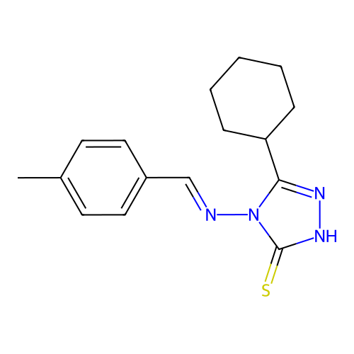 5-Cyclohexyl-4-((4-methylbenzylidene)amino)-4H-1,2,4-triazole-3-thiol structure