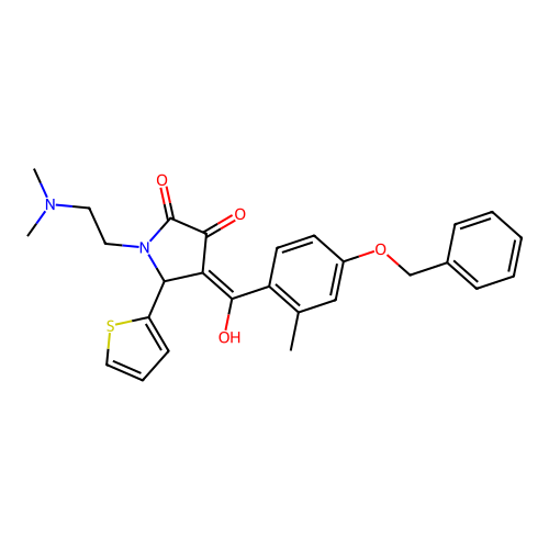 4-[4-(benzyloxy)-2-methylbenzoyl]-1-[2-(dimethylamino)ethyl]-3-hydroxy-5-(thiophen-2-yl)-2,5-dihydro-1H-pyrrol-2-one structure