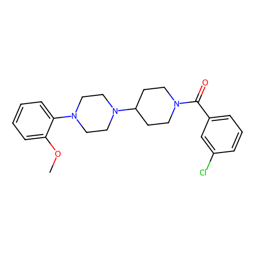 (3-Chlorophenyl)(4-(4-(2-methoxyphenyl)piperazin-1-yl)piperidin-1-yl)methanone structure