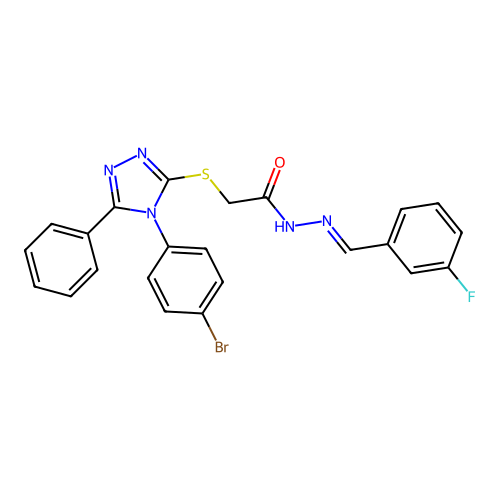 2-{[4-(4-bromophenyl)-5-phenyl-4H-1,2,4-triazol-3-yl]sulfanyl}-N'-[(E)-(3-fluorophenyl)methylidene]acetohydrazide structure