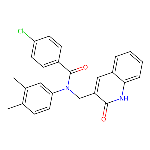 4-chloro-N-(3,4-dimethylphenyl)-N-((2-hydroxyquinolin-3-yl)methyl)benzamide structure