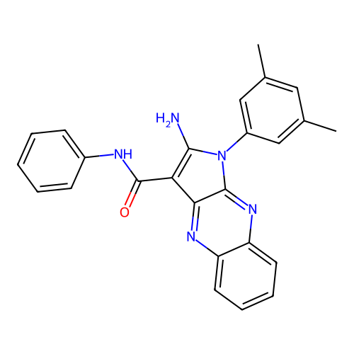 2-amino-1-(3,5-dimethylphenyl)-N-phenyl-1H-pyrrolo[2,3-b]quinoxaline-3-carboxamide structure