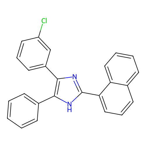 5-(3-chlorophenyl)-2-(naphthalen-1-yl)-4-phenyl-1H-imidazole structure