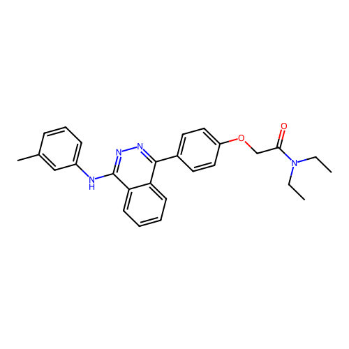 N,N-diethyl-2-(4-{4-[(3-methylphenyl)amino]phthalazin-1-yl}phenoxy)acetamide structure