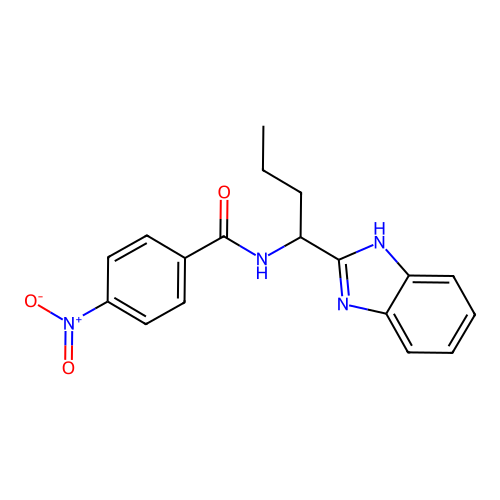N-[1-(1H-benzimidazol-2-yl)butyl]-4-nitrobenzamide structure