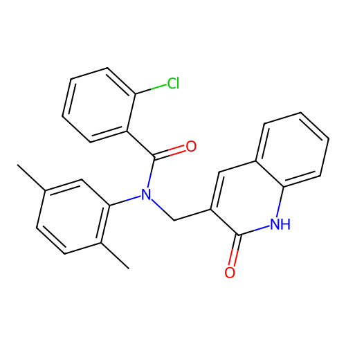 2-chloro-N-(2,5-dimethylphenyl)-N-((2-hydroxyquinolin-3-yl)methyl)benzamide structure
