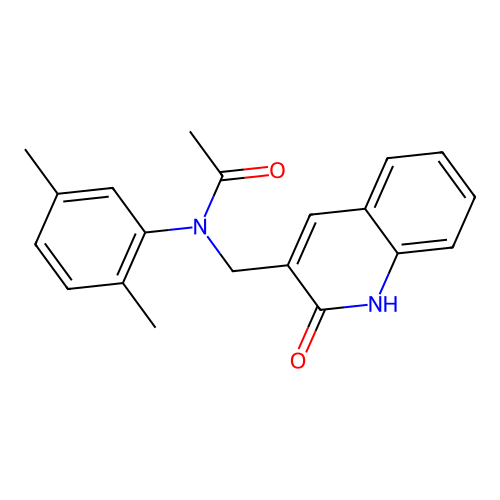 N-(2,5-dimethylphenyl)-N-[(2-oxo-1H-quinolin-3-yl)methyl]acetamide structure
