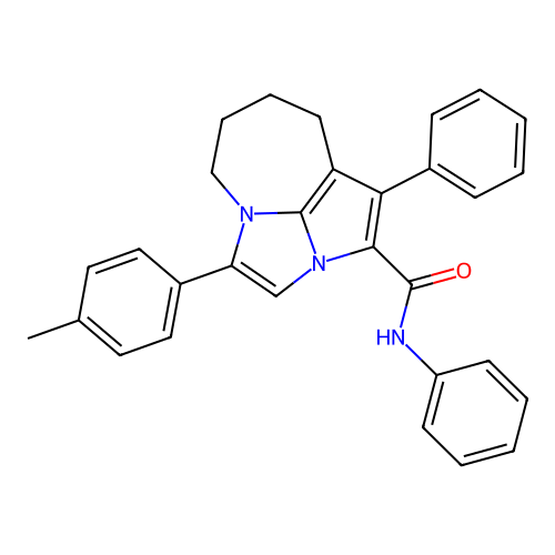 4-(4-methylphenyl)-N,1-diphenyl-5,6,7,8-tetrahydro-2a,4a-diazacyclopenta[cd]azulene-2-carboxamide structure