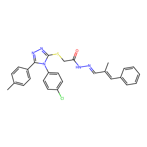 2-{[4-(4-chlorophenyl)-5-(4-methylphenyl)-4H-1,2,4-triazol-3-yl]sulfanyl}-N'-[(1E,2E)-2-methyl-3-phenylprop-2-en-1-ylidene]acetohydrazide structure