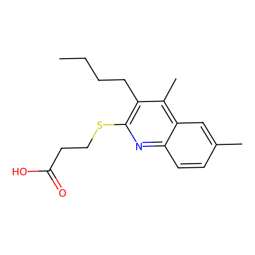 3-[(3-Butyl-4,6-dimethylquinolin-2-yl)sulfanyl]propanoic acid structure