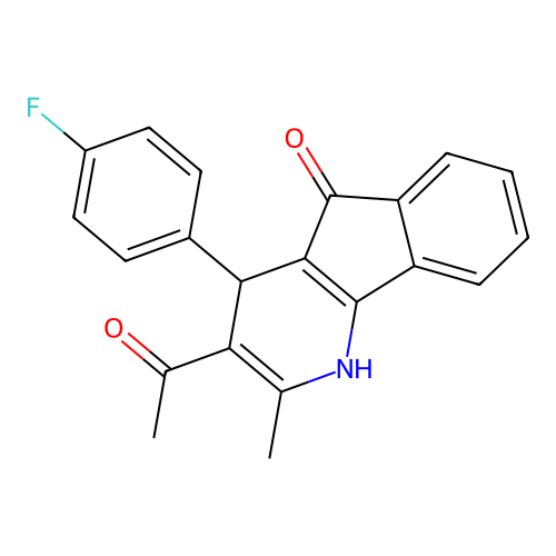 1-[4-(4-fluorophenyl)-5-hydroxy-2-methyl-4H-indeno[1,2-b]pyridin-3-yl]ethanone structure