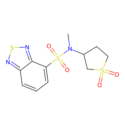 3-[(Benzo[c]1,2,5-thiadiazol-4-ylsulfonyl)methylamino]thiolane-1,1-dione structure
