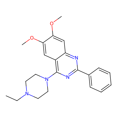 4-(4-Ethylpiperazin-1-yl)-6,7-dimethoxy-2-phenylquinazoline structure