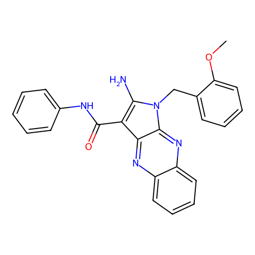 2-amino-1-(2-methoxybenzyl)-N-phenyl-1H-pyrrolo[2,3-b]quinoxaline-3-carboxamide structure