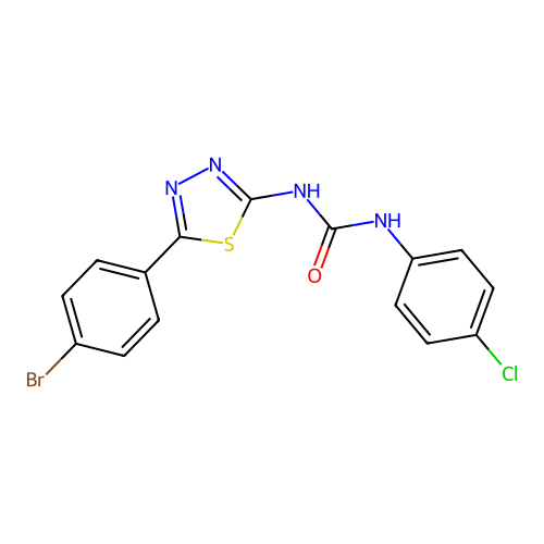 1-(5-(4-Bromophenyl)-1,3,4-thiadiazol-2-yl)-3-(4-chlorophenyl)urea structure
