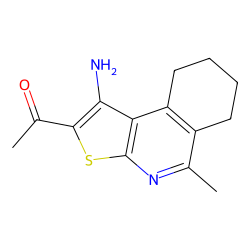 1-(1-Amino-5-methyl-6,7,8,9-tetrahydrothieno[2,3-c]isoquinolin-2-yl)ethanone structure