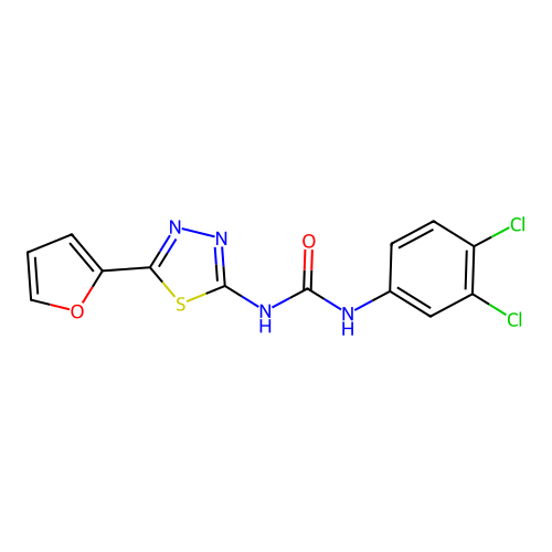 1-(3,4-Dichlorophenyl)-3-(5-(furan-2-yl)-1,3,4-thiadiazol-2-yl)urea structure