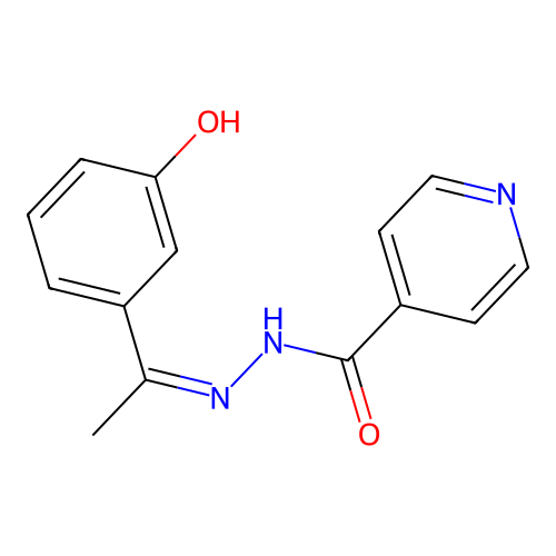 N'-[(1Z)-1-(3-hydroxyphenyl)ethylidene]pyridine-4-carbohydrazide structure