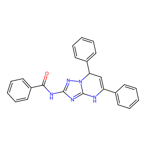N-(5,7-diphenyl-3,7-dihydro[1,2,4]triazolo[1,5-a]pyrimidin-2-yl)benzamide structure