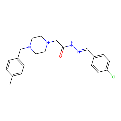(E)-N'-(4-chlorobenzylidene)-2-(4-(4-methylbenzyl)piperazin-1-yl)acetohydrazide structure
