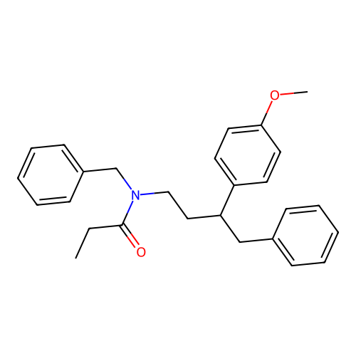 N-benzyl-N-[3-(4-methoxyphenyl)-4-phenylbutyl]propanamide structure