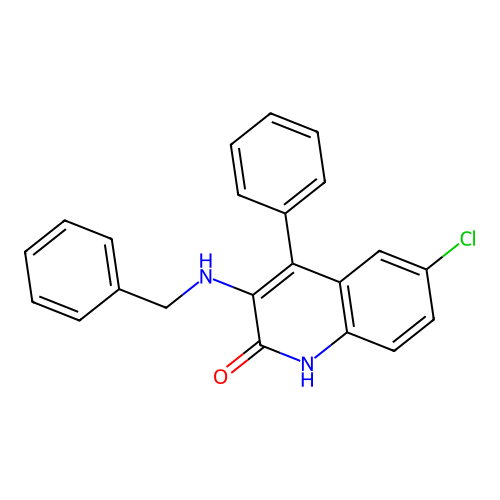 3-(benzylamino)-6-chloro-4-phenylquinolin-2(1H)-one structure