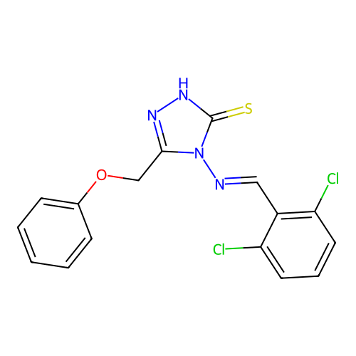 4-((2,6-Dichlorobenzylidene)amino)-5-(phenoxymethyl)-4H-1,2,4-triazole-3-thiol structure