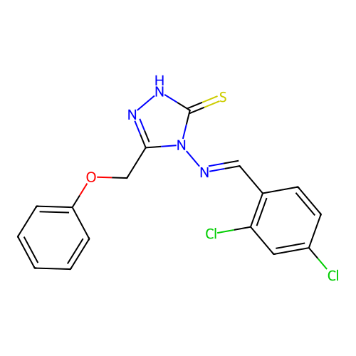 4-((2,4-Dichlorobenzylidene)amino)-5-(phenoxymethyl)-4H-1,2,4-triazole-3-thiol structure