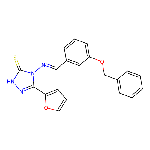 4-((3-(Benzyloxy)benzylidene)amino)5-(2-furyl)4H-1,2,4-triazol-3-YL hydrosulfide structure