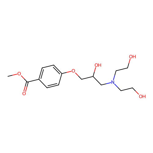 Methyl 4-{3-[bis(2-hydroxyethyl)amino]-2-hydroxypropoxy}benzoate structure