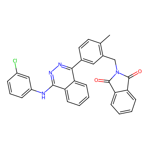 2-(5-(4-((3-chlorophenyl)amino)phthalazin-1-yl)-2-methylbenzyl)isoindoline-1,3-dione structure