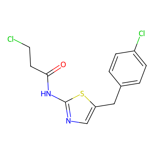 3-chloro-N-[5-(4-chlorobenzyl)-1,3-thiazol-2-yl]propanamide structure