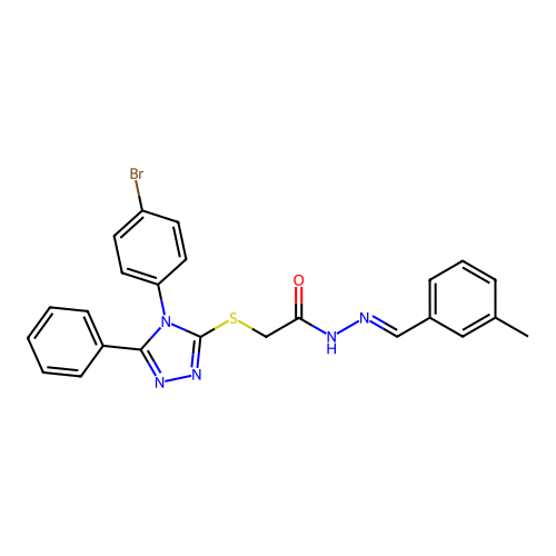 2-{[4-(4-bromophenyl)-5-phenyl-4H-1,2,4-triazol-3-yl]sulfanyl}-N'-[(E)-(3-methylphenyl)methylidene]acetohydrazide structure