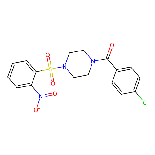 (4-Chlorophenyl){4-[(2-nitrophenyl)sulfonyl]piperazin-1-yl}methanone structure