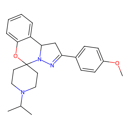 1'-ISOPROPYL-2-(4-METHOXYPHENYL)-1,10B-DIHYDROSPIRO[BENZO[E]PYRAZOLO[1,5-C][1,3]OXAZINE-5,4'-PIPERIDINE] structure