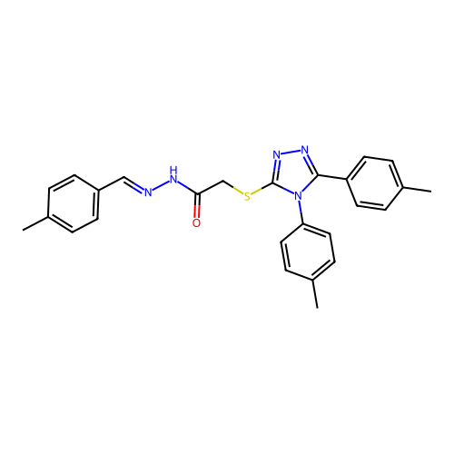 2-{[4,5-bis(4-methylphenyl)-4H-1,2,4-triazol-3-yl]sulfanyl}-N'-[(E)-(4-methylphenyl)methylidene]acetohydrazide structure