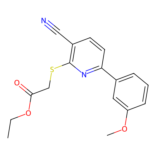Ethyl {[3-cyano-6-(3-methoxyphenyl)pyridin-2-yl]sulfanyl}acetate structure