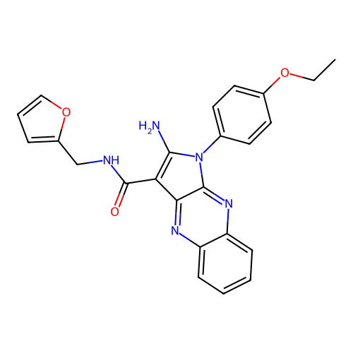 2-amino-1-(4-ethoxyphenyl)-N-(furan-2-ylmethyl)-1H-pyrrolo[2,3-b]quinoxaline-3-carboxamide structure