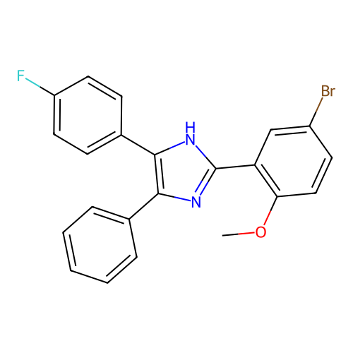2-(5-bromo-2-methoxyphenyl)-5-(4-fluorophenyl)-4-phenyl-1H-imidazole structure