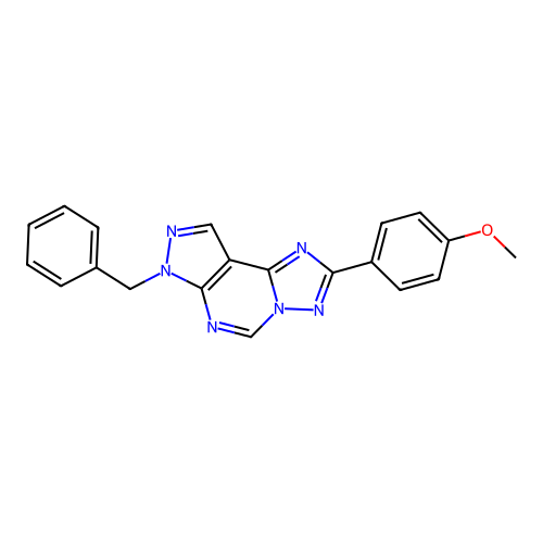 7-benzyl-2-(4-methoxyphenyl)-7H-pyrazolo[4,3-e][1,2,4]triazolo[1,5-c]pyrimidine structure