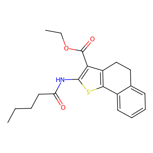 Ethyl 2-(pentanoylamino)-4,5-dihydronaphtho[1,2-b]thiophene-3-carboxylate structure