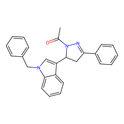 1-[3-(1-Benzylindol-3-yl)-5-phenyl-3,4-dihydropyrazol-2-yl]ethanone structure